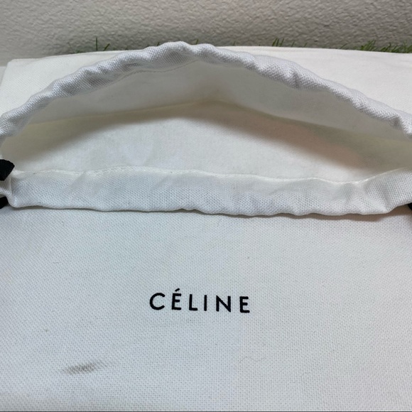 CELINE WHITE CANVAS SHOE WALLET DUST BAG SMALL - Picture 2 of 2